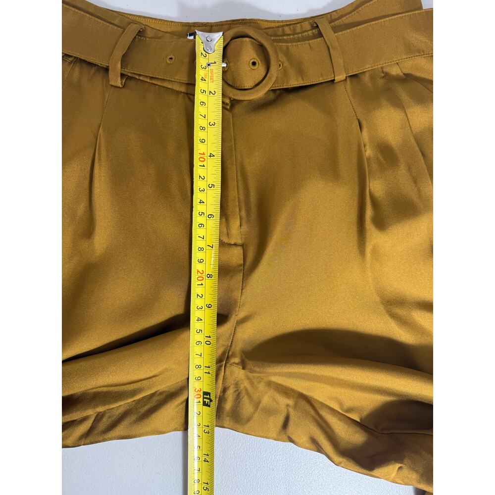 J.Crew Collection Silk Twill High Rise Belted Wide Leg Trouser Golden Brandy 2 - Picture 11 of 12
